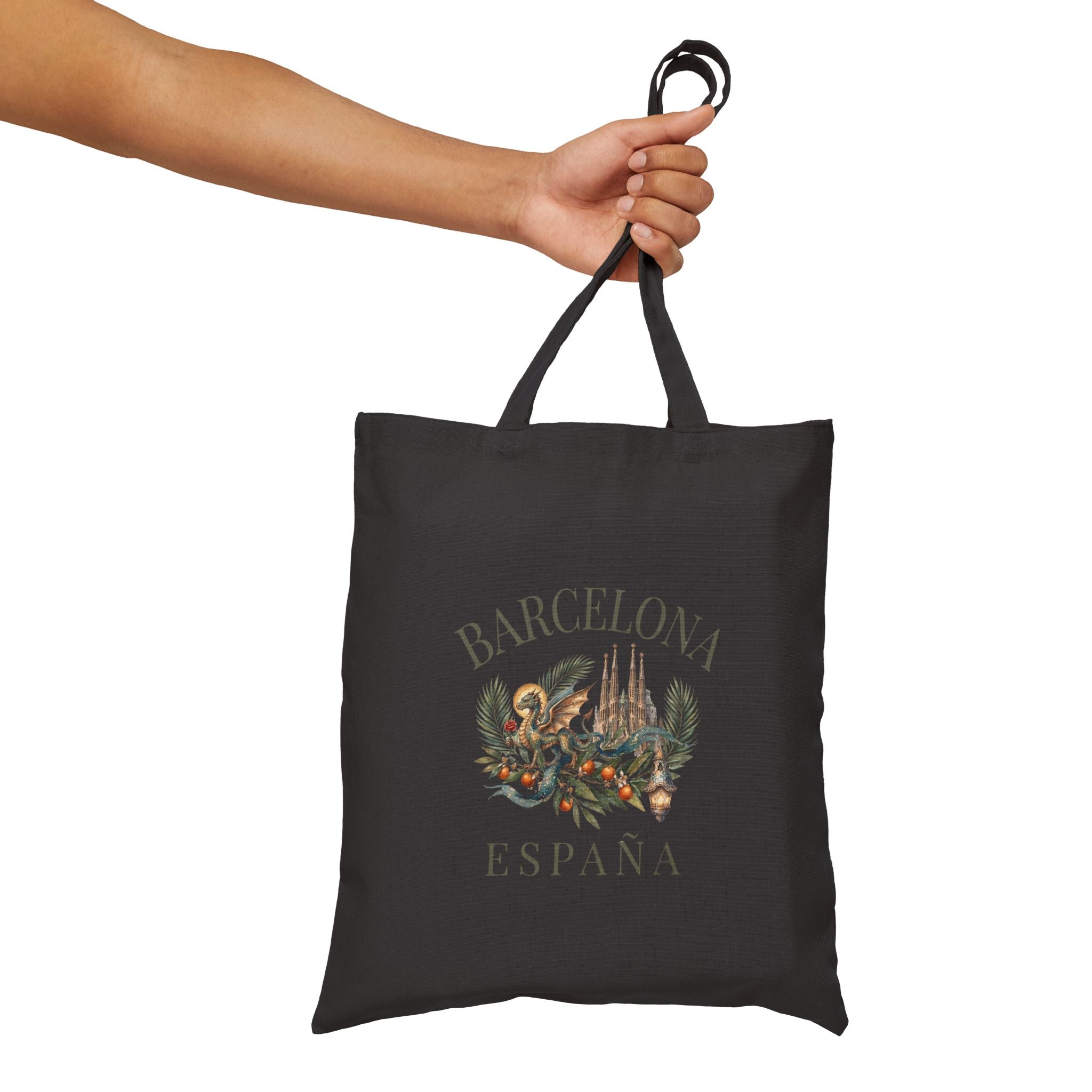 Barcelona España Vintage Cotton Tote Bag