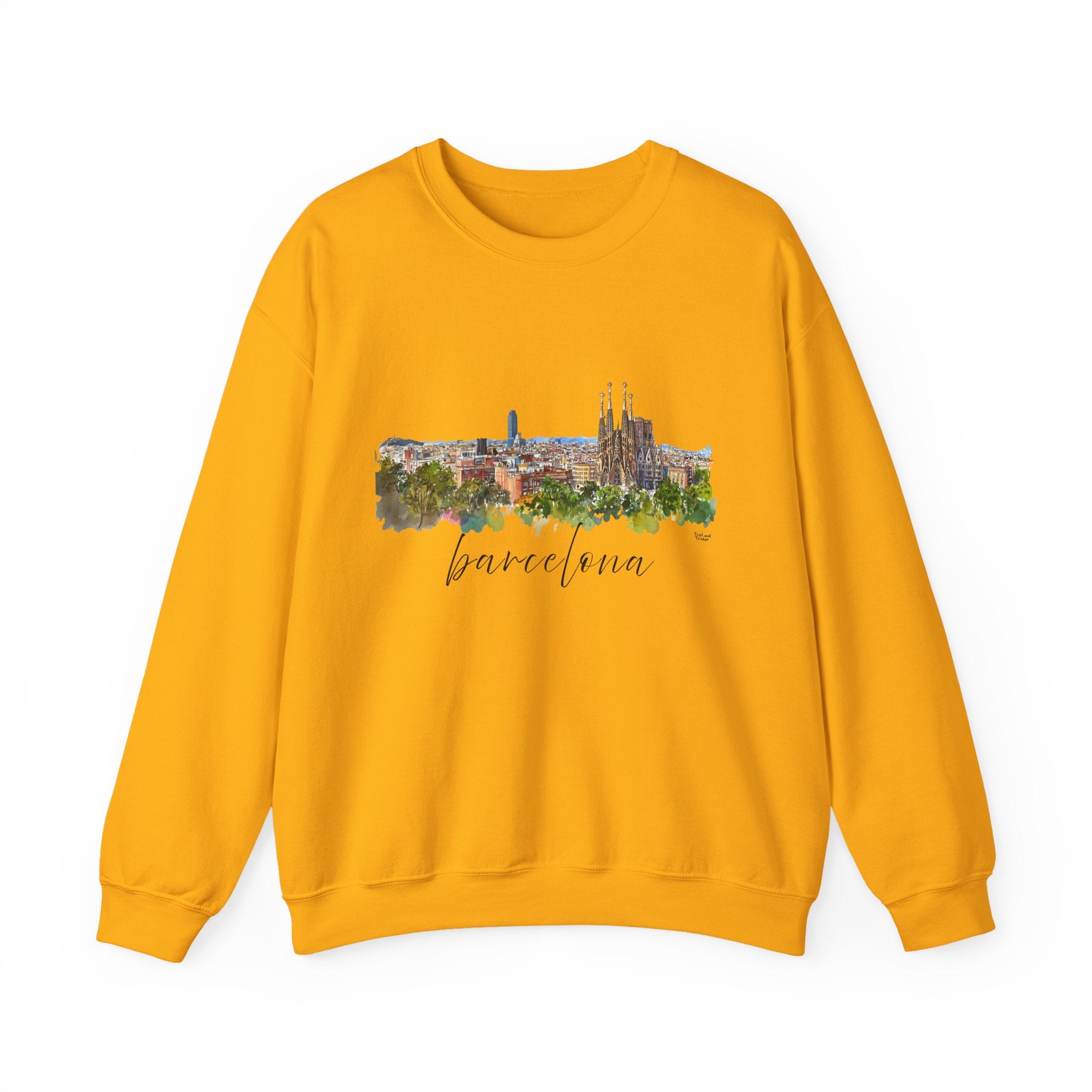 Barcelona Sweatshirt – Watercolor Skyline