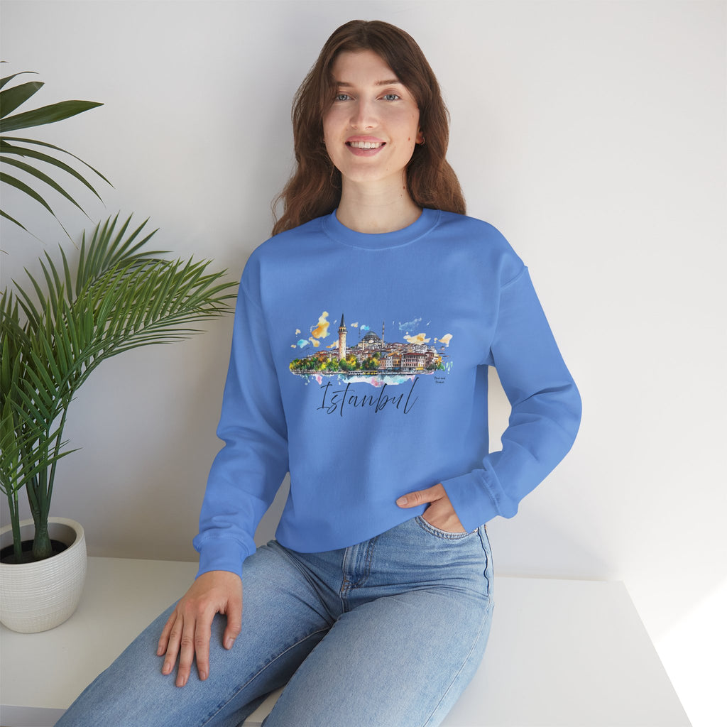 Istanbul Sweatshirt – Watercolor Skyline