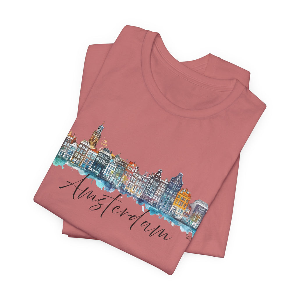Amsterdam T-Shirt – Watercolor Skyline