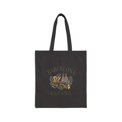 Barcelona España Vintage Cotton Tote Bag
