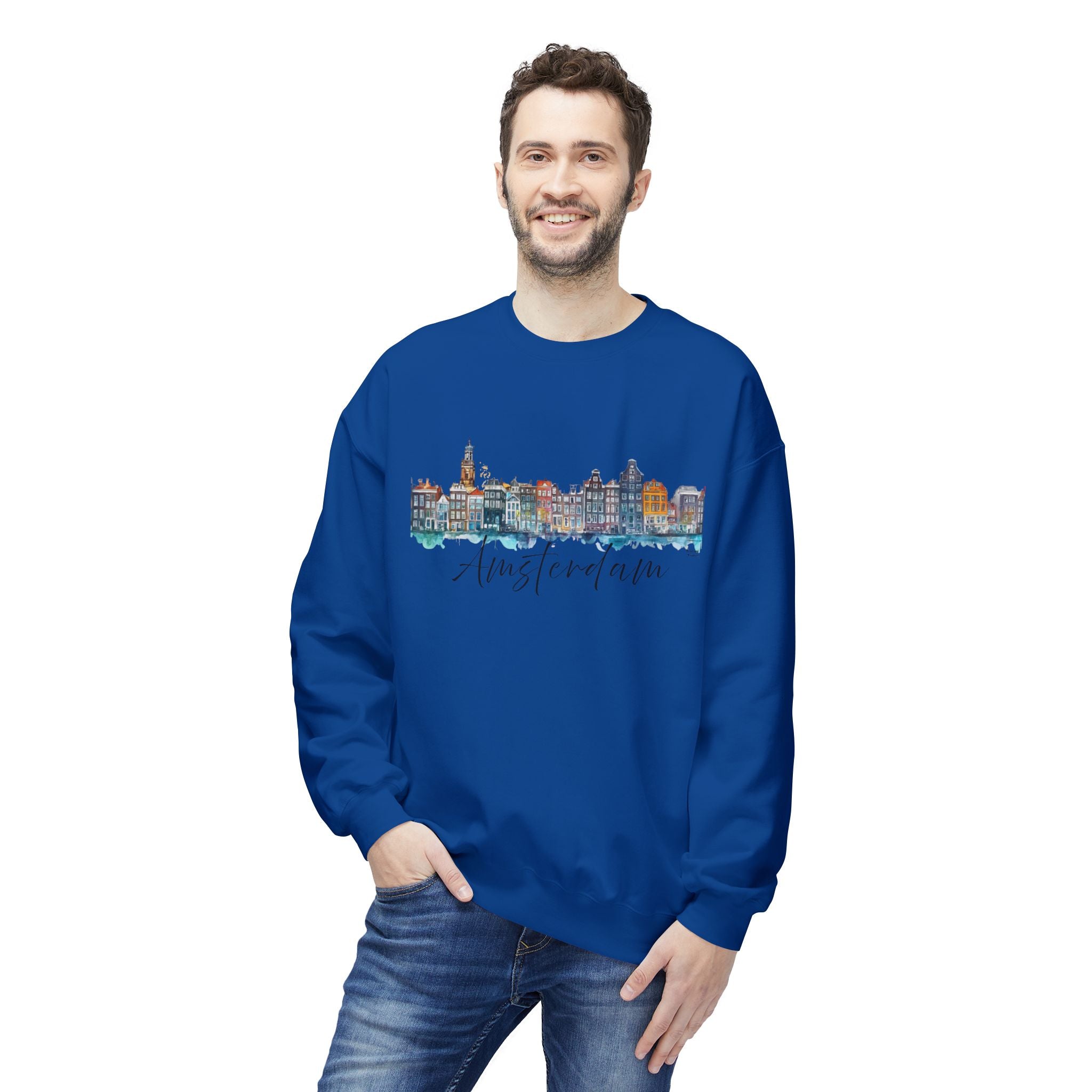 Amsterdam Sweatshirt – Watercolor Skyline