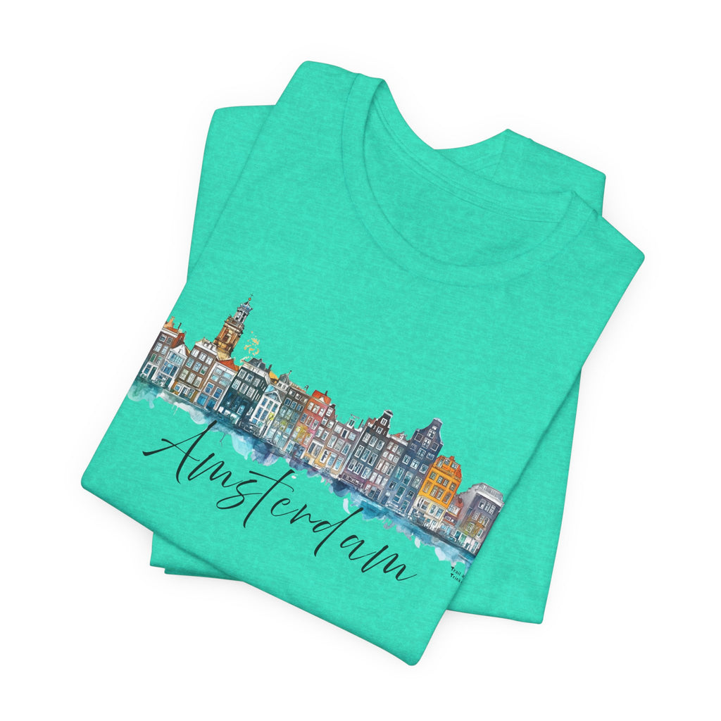 Amsterdam T-Shirt – Watercolor Skyline