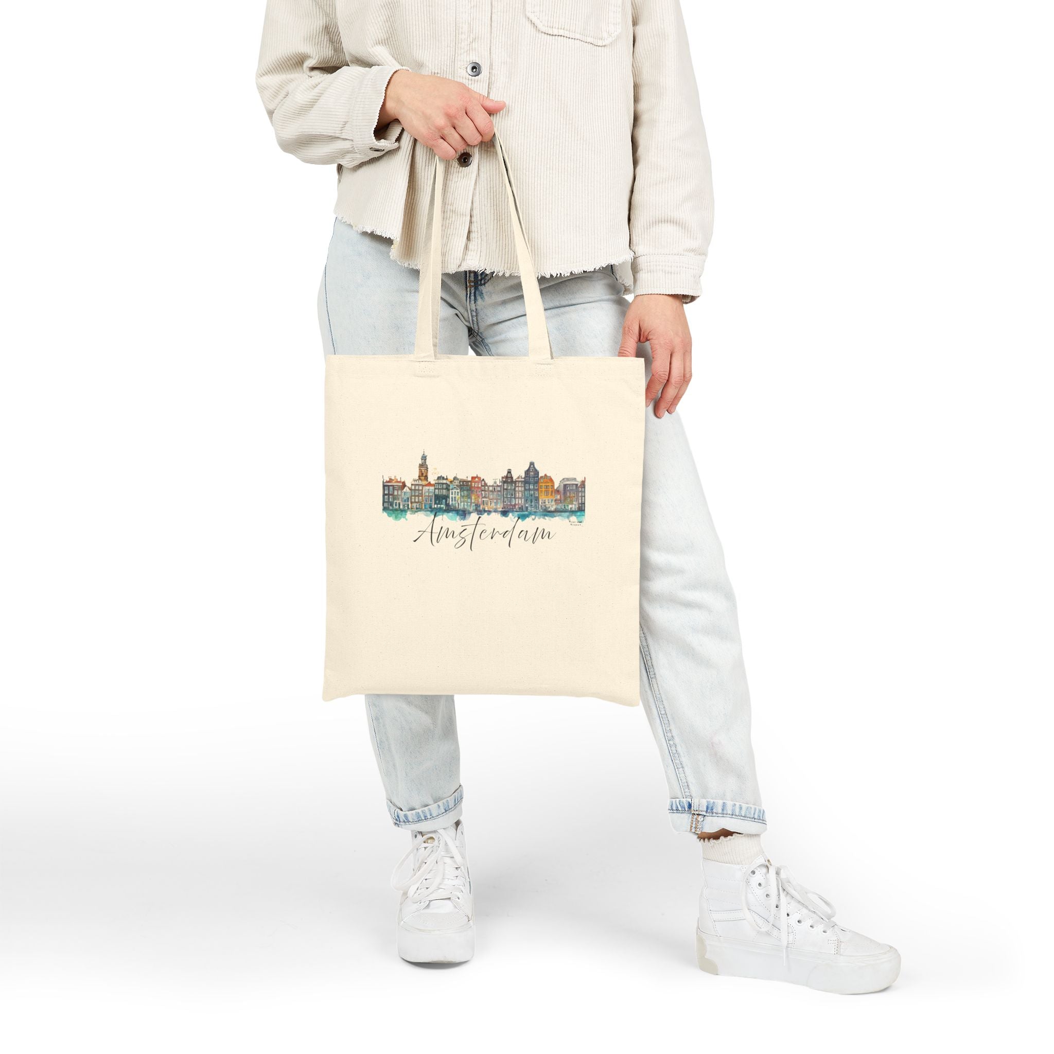 Amsterdam Tote Bag – Watercolor Skyline