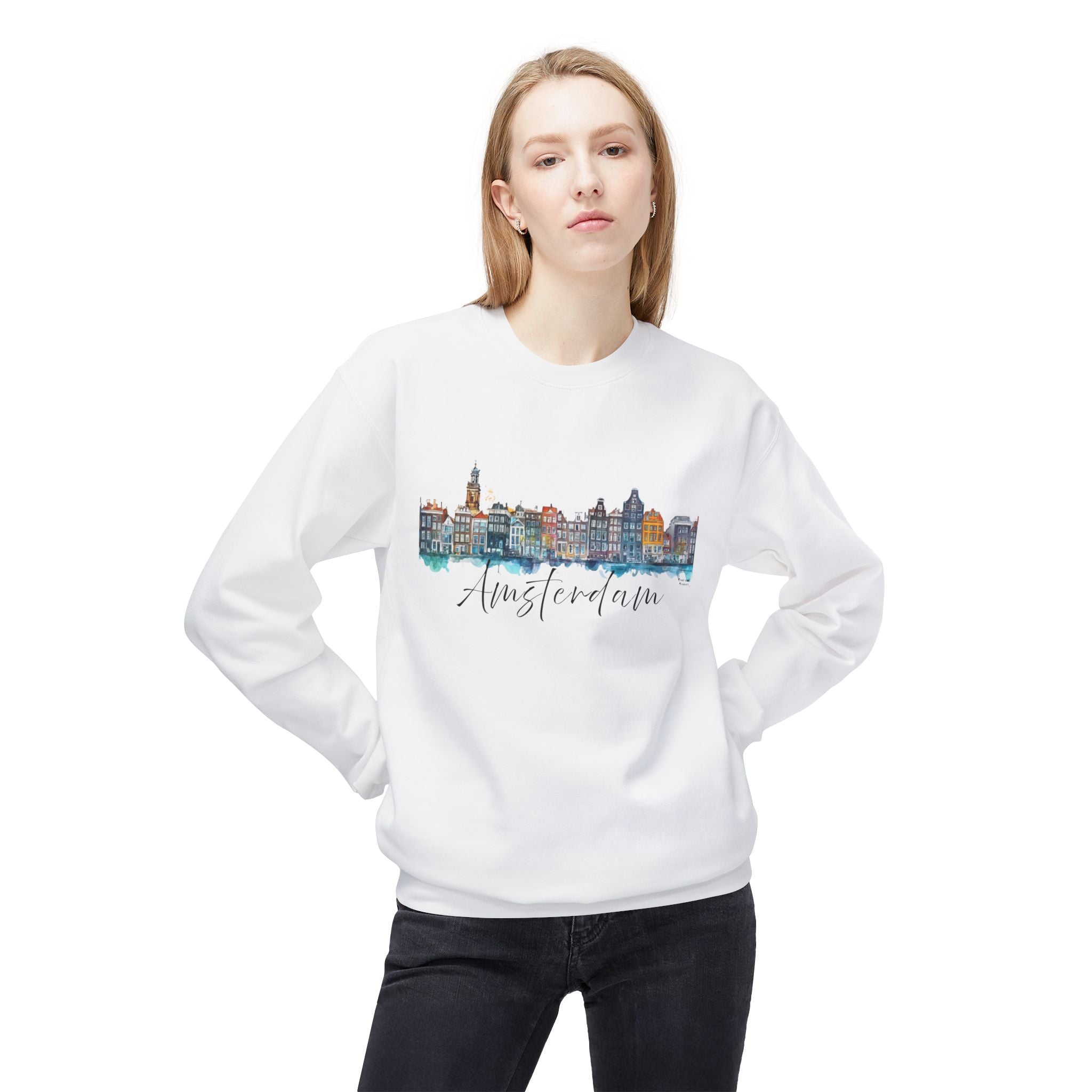 Amsterdam Sweatshirt – Watercolor Skyline