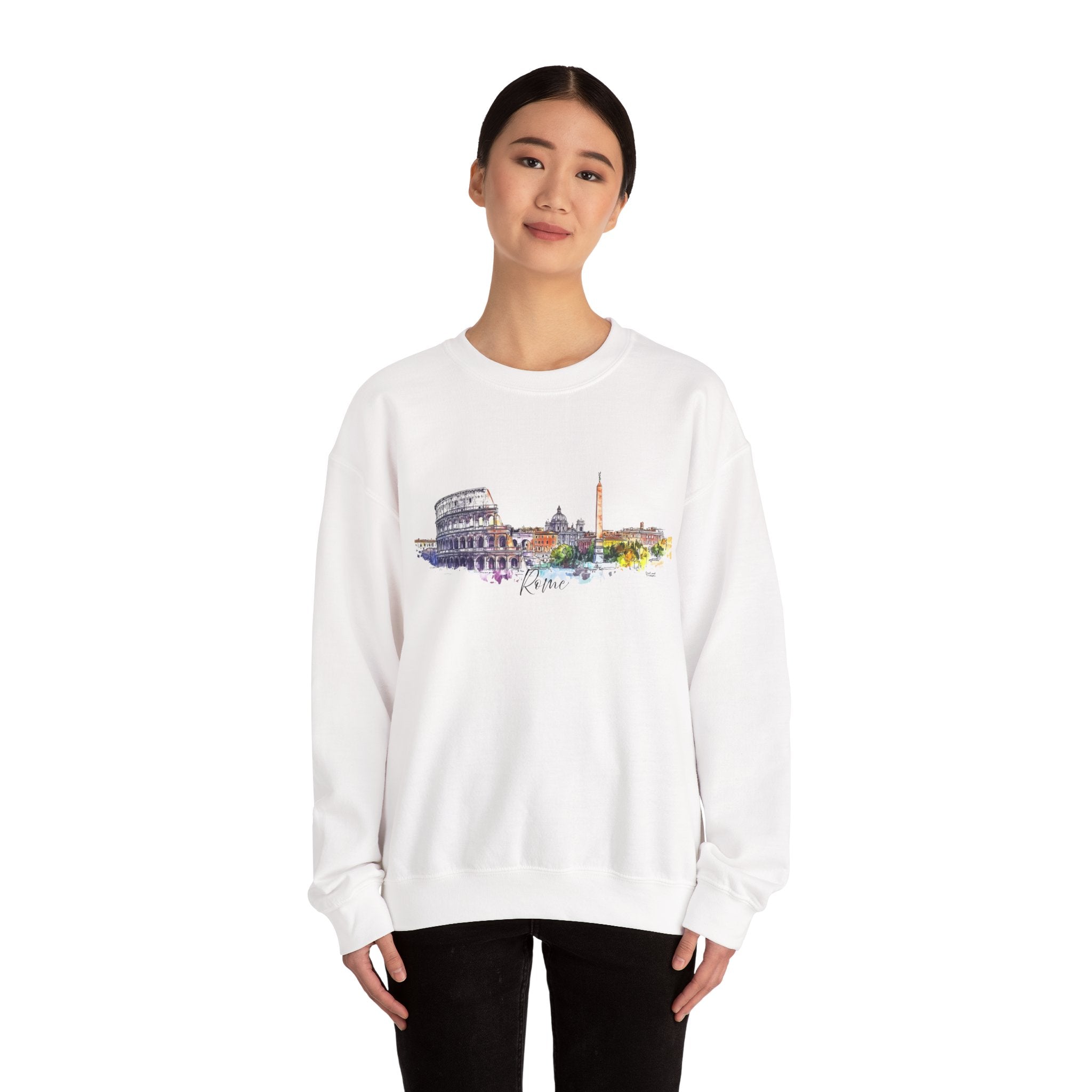 Rome Sweatshirt – Watercolor Skyline