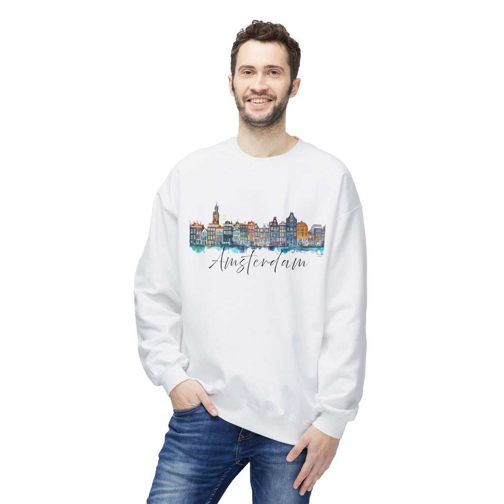 Amsterdam Sweatshirt – Watercolor Skyline