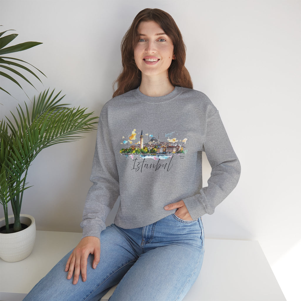 Istanbul Sweatshirt – Watercolor Skyline